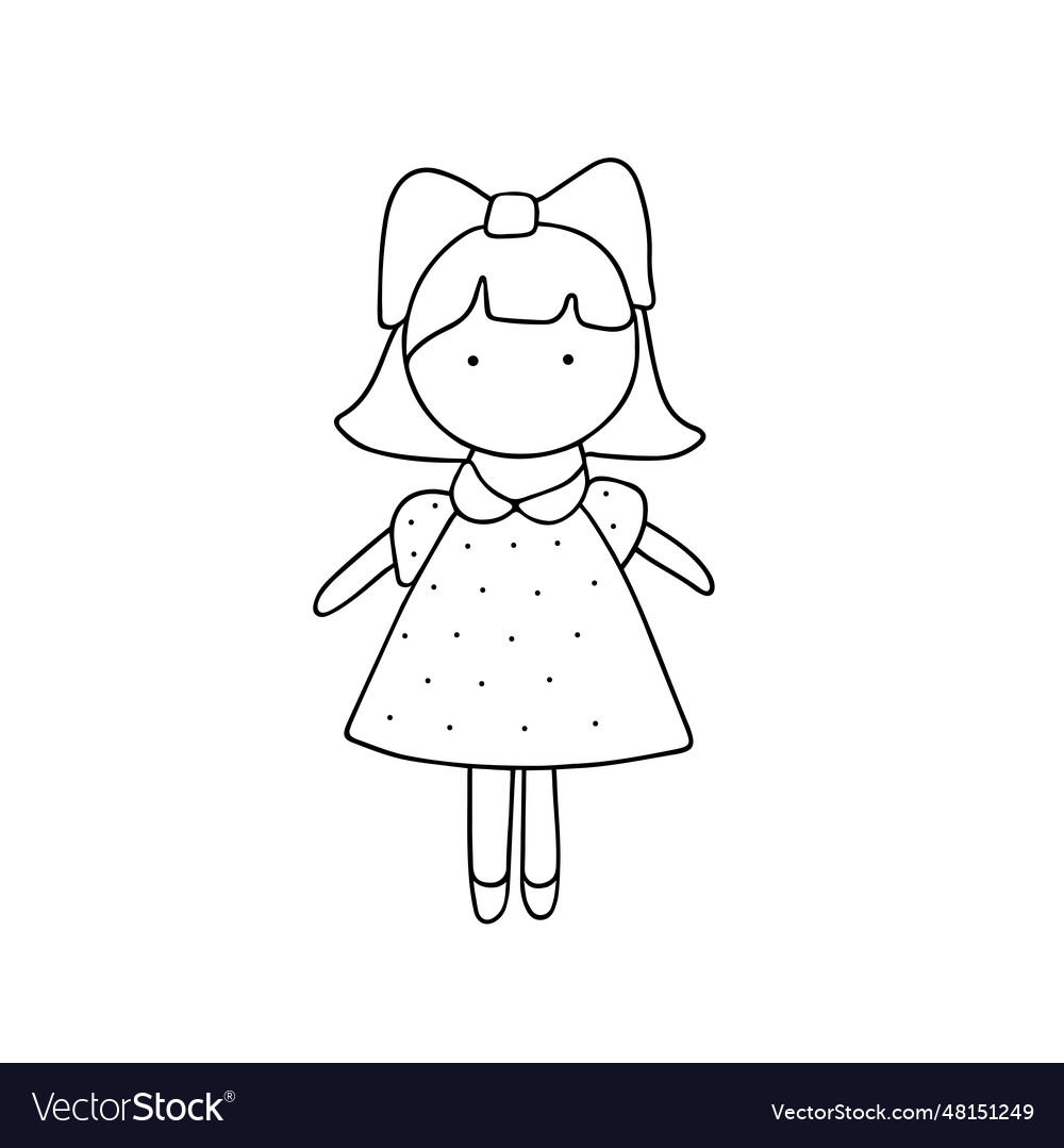 Hand drawn doll Royalty Free Vector Image - VectorStock