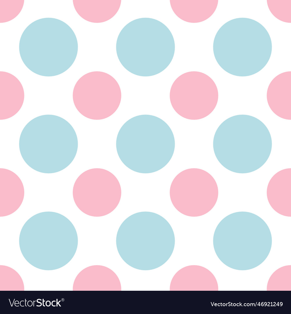 Polka dot pink and blue seamless pattern on white Vector Image