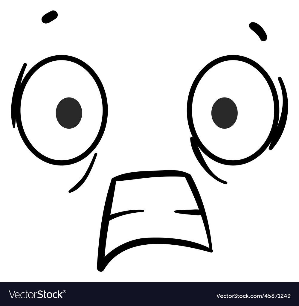 Premium Vector  Scared cartoon funny face with panic expression