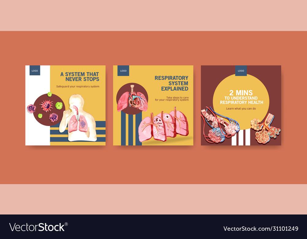 Template design ads with human anatomy lung Vector Image