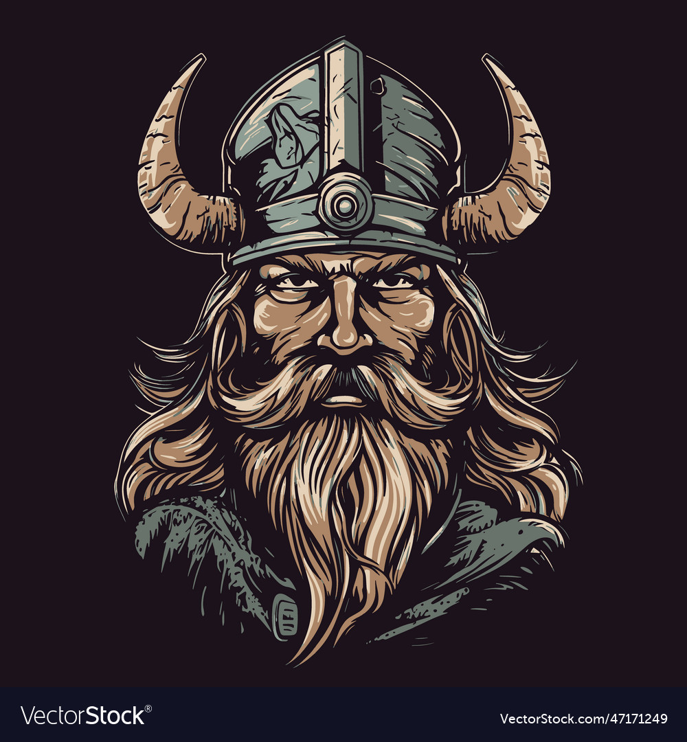 Viking in a helmet Royalty Free Vector Image - VectorStock