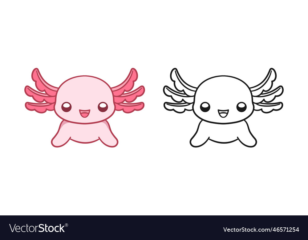 Premium Vector Clipart Kawaii Axolotl Outlines Cute, 46% OFF