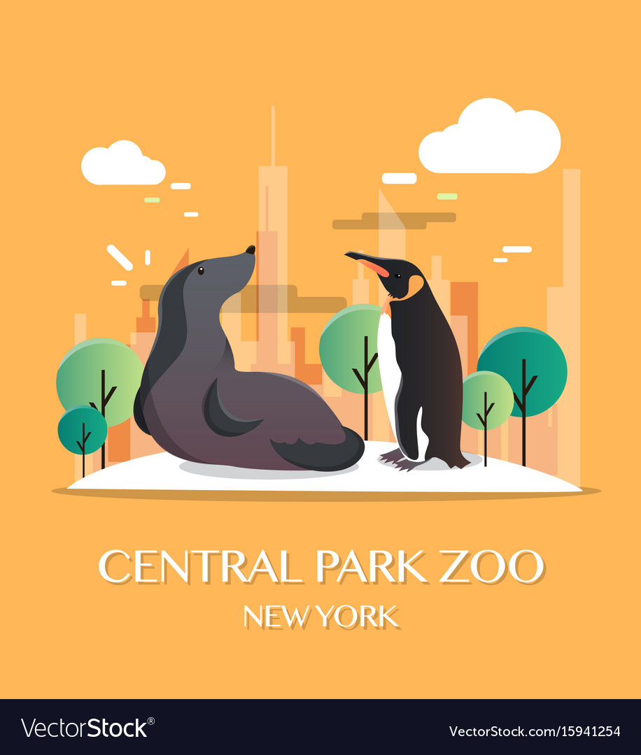 New york landmark central park zoo Royalty Free Vector Image