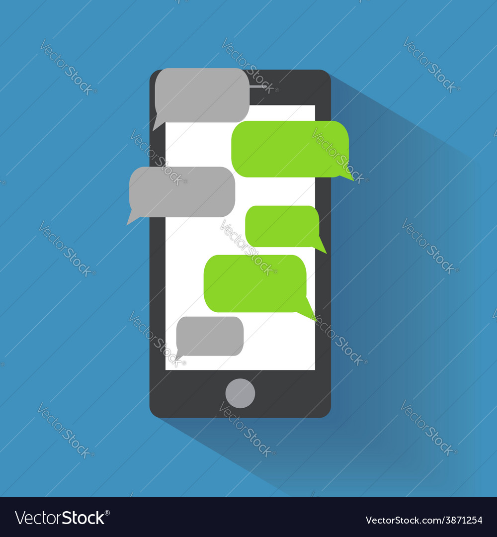 Smartphone with blank speech bubbles Royalty Free Vector