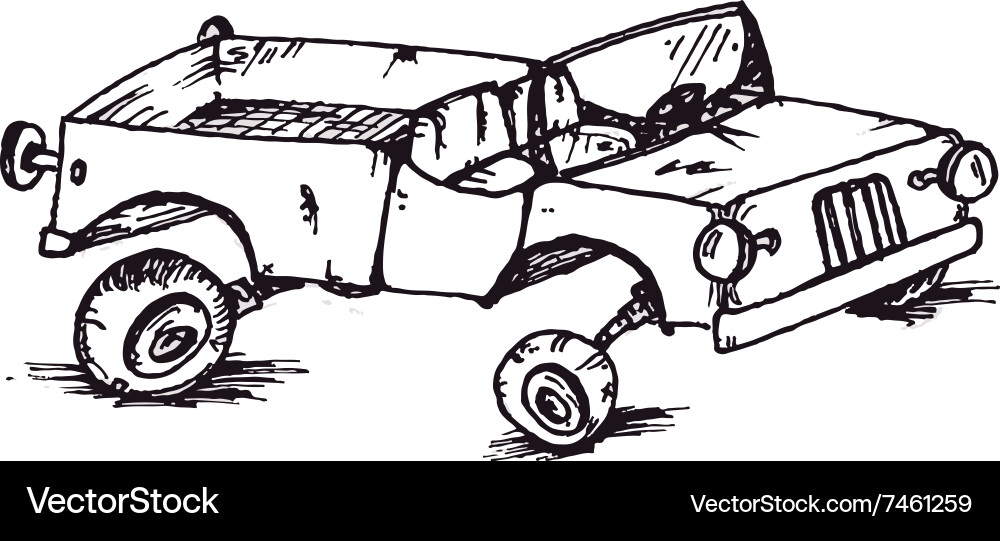 Broken car Royalty Free Vector Image - VectorStock
