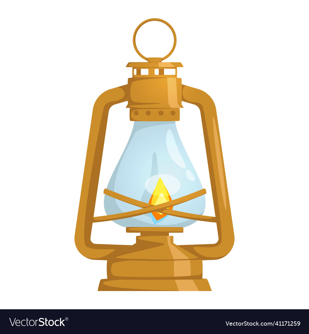 Cartoon stryle of vintage lamp Royalty Free Vector Image