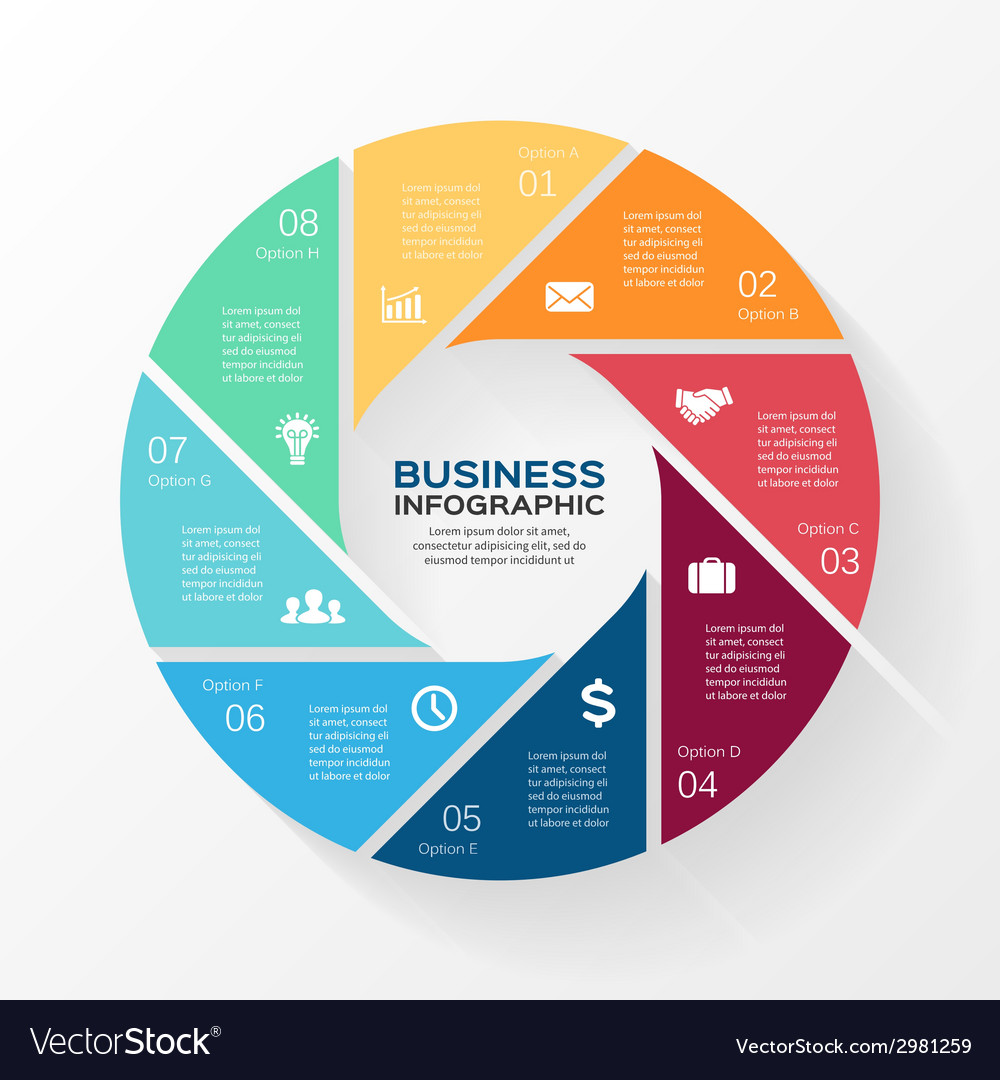 Circle infographic template for diagram graph Vector Image