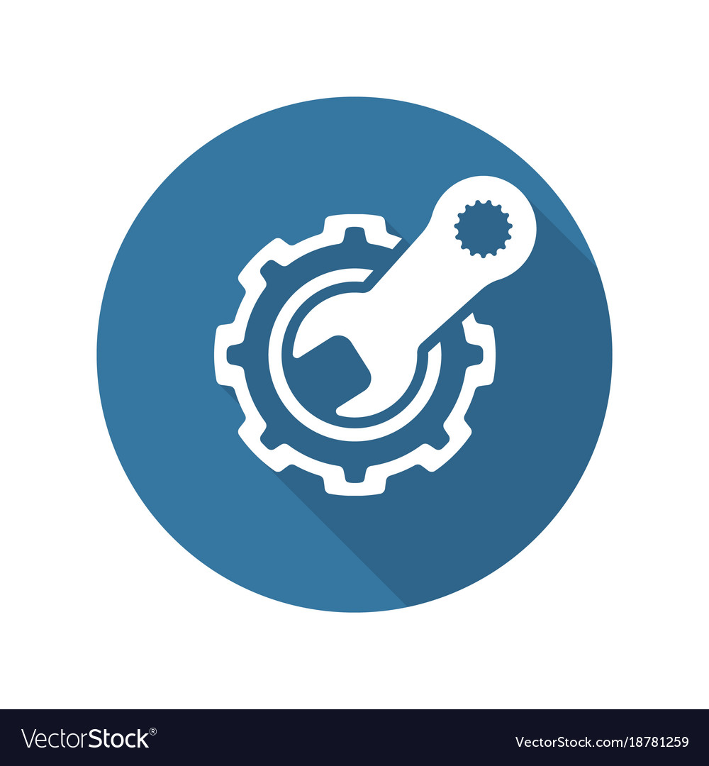 Engineering service icon gear and wrench repair Vector Image