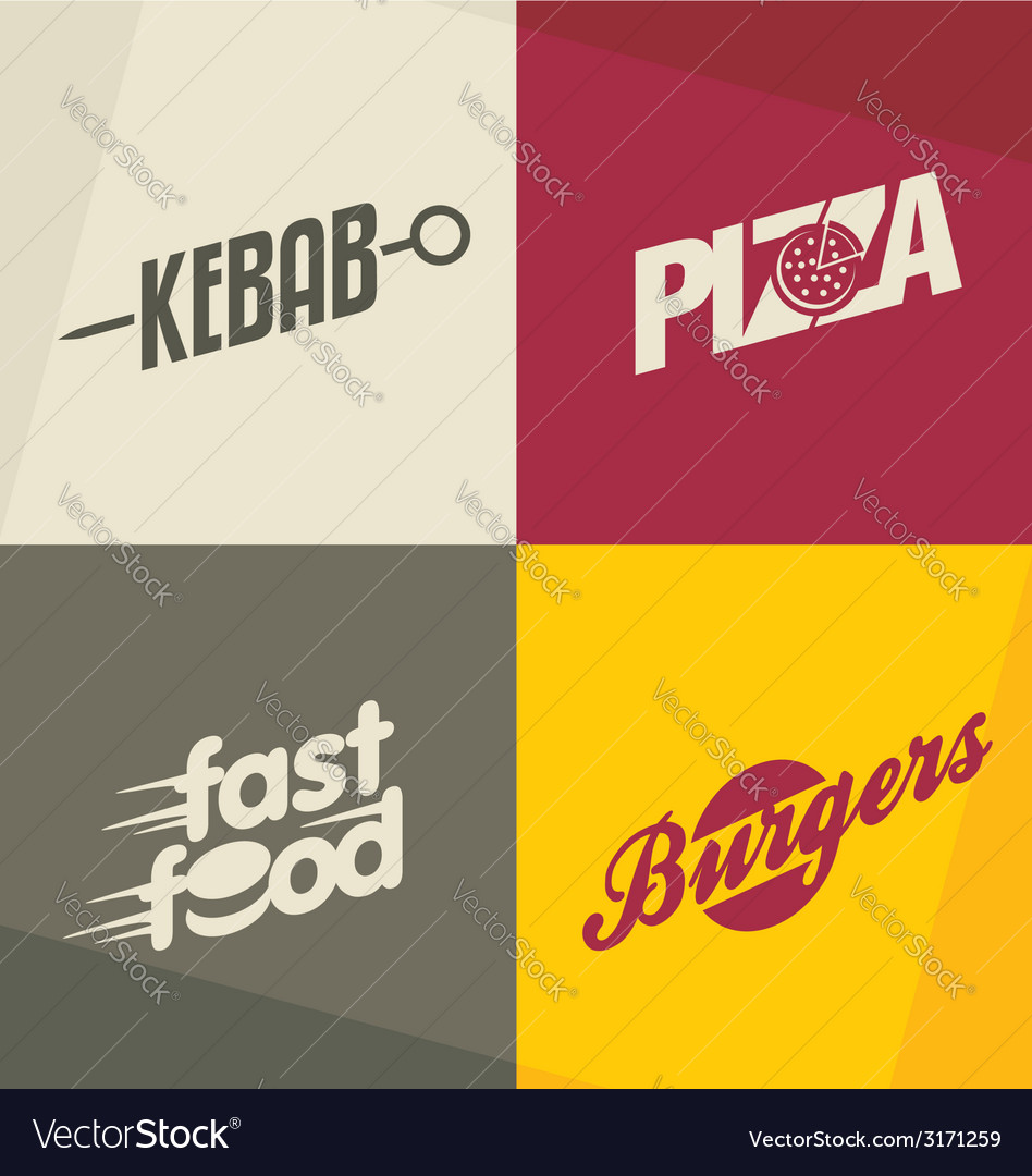 Fast Food Logos Royalty Free Vector Image Vectorstock