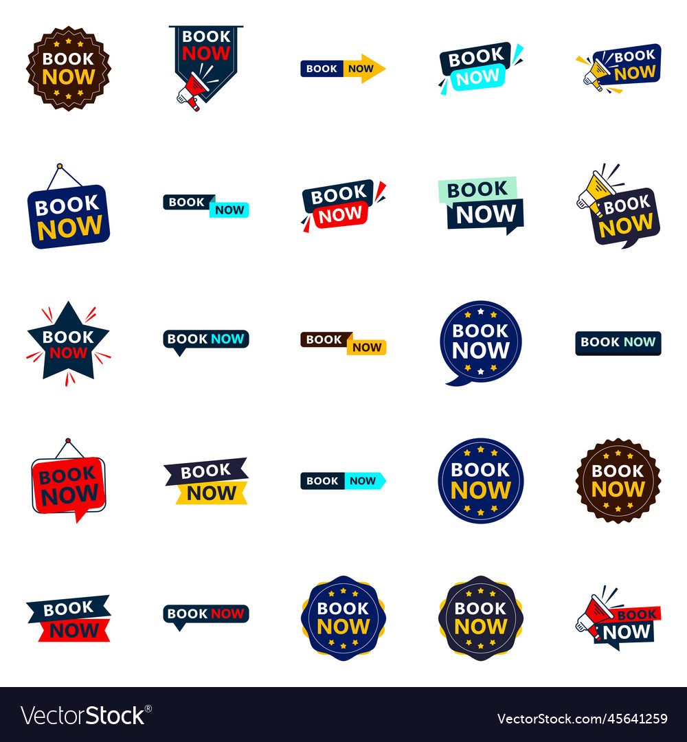 Grab customers attention with our pack of 25 book Vector Image