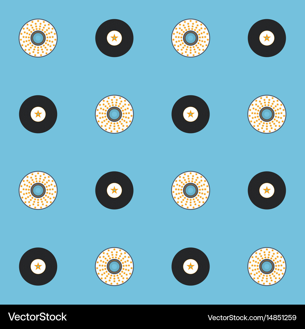 Records and cds seamless pattern Royalty Free Vector Image