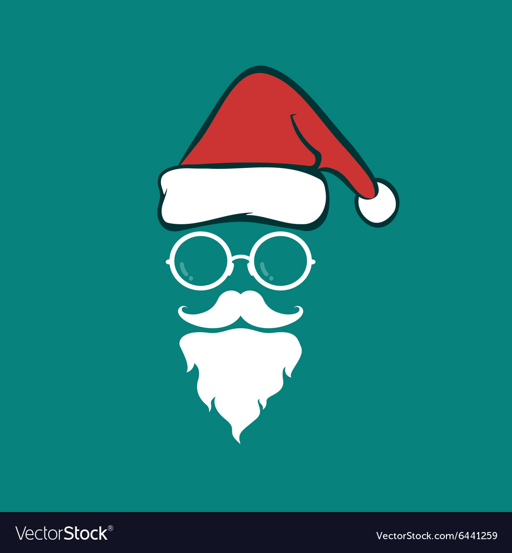 Santa hats and beards and eyeglasses Royalty Free Vector