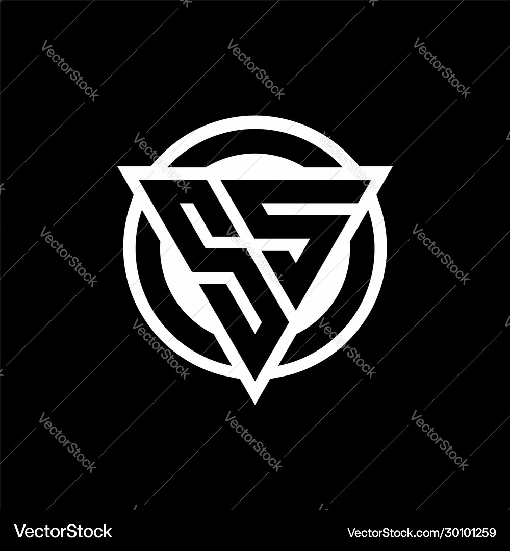 Ss logo with negative space triangle shape Vector Image