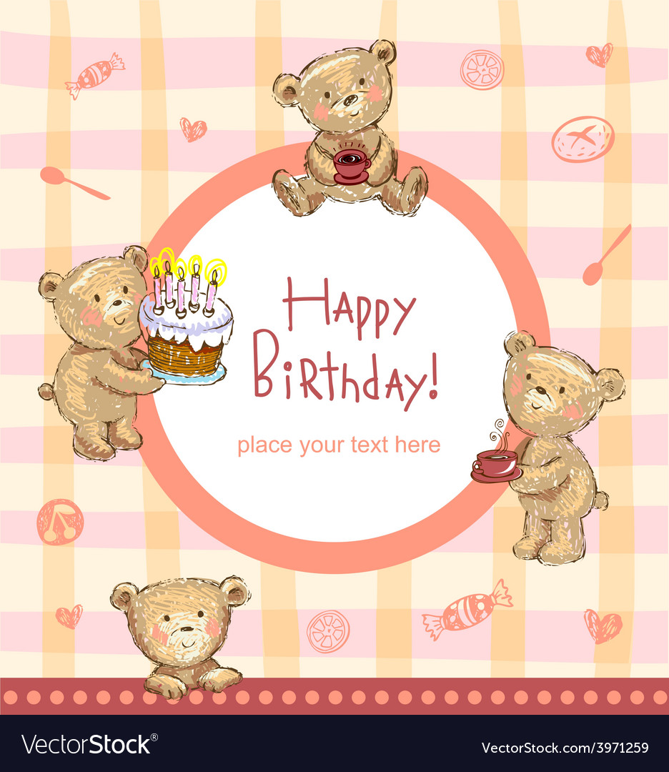 Sweet birthday greetings Royalty Free Vector Image