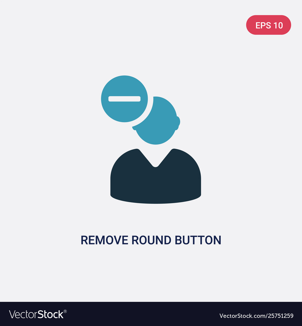 Two color remove round button icon from user Vector Image