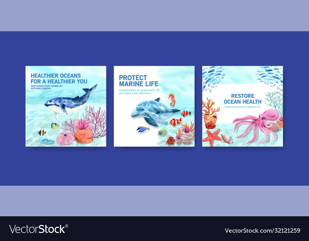 World oceans day environment protection concept Vector Image