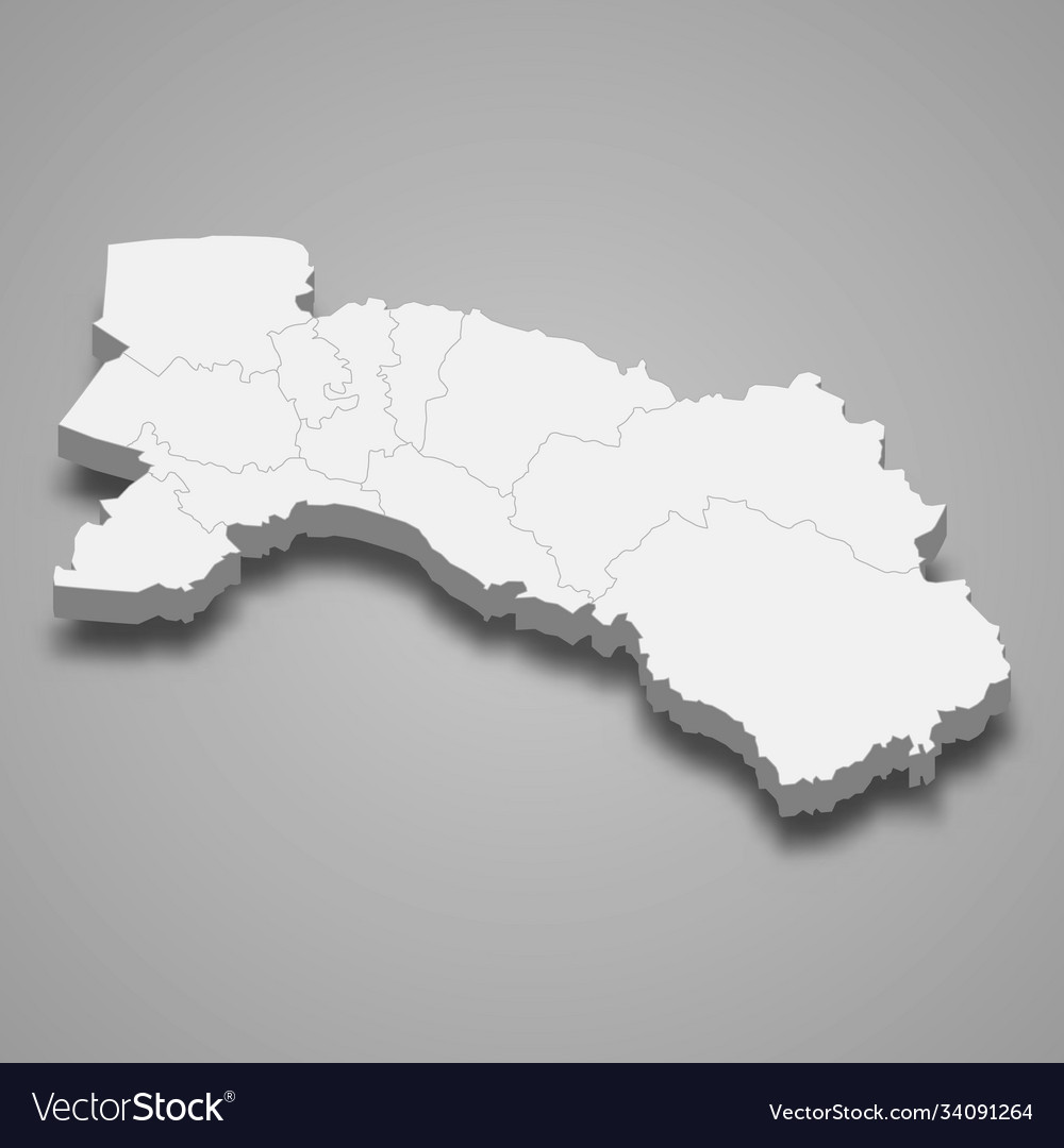 3d map chachoengsao is a province thailand Vector Image