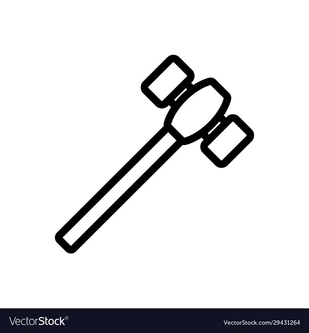 Blacksmith hammer icon isolated contour Royalty Free Vector