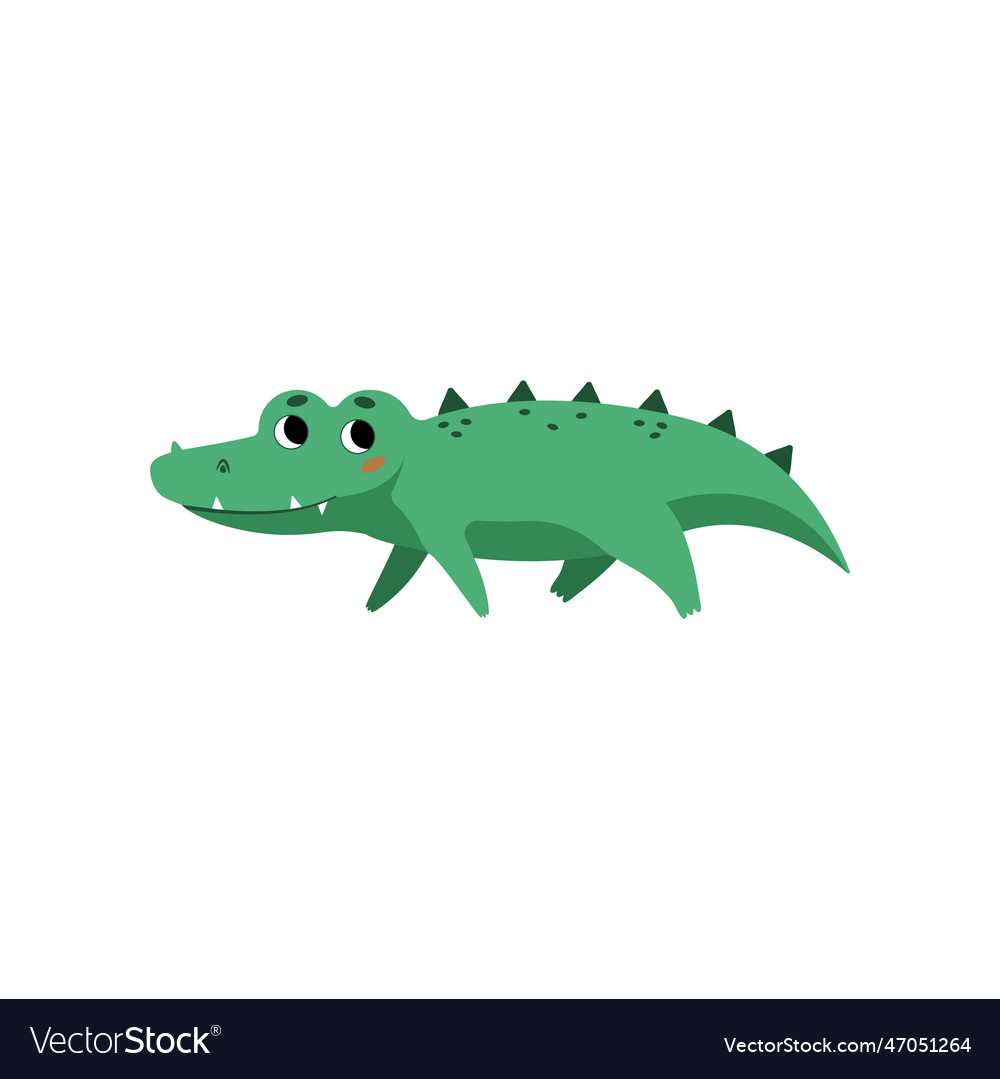 Cute crocodile standing cartoon Royalty Free Vector Image