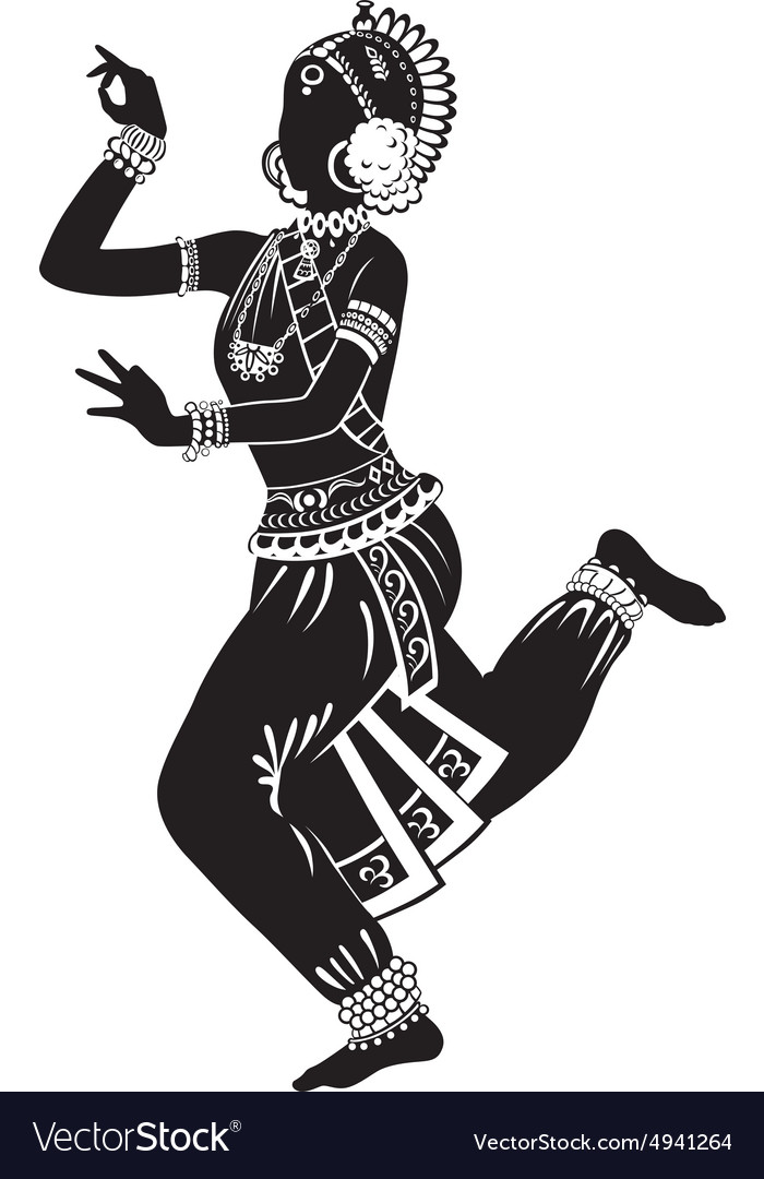 Ethnic dance of indian girl Royalty Free Vector Image