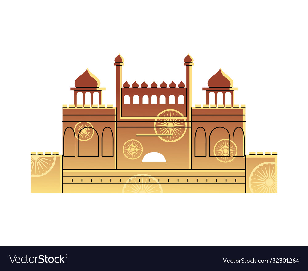 Famous temples and monuments india Royalty Free Vector Image