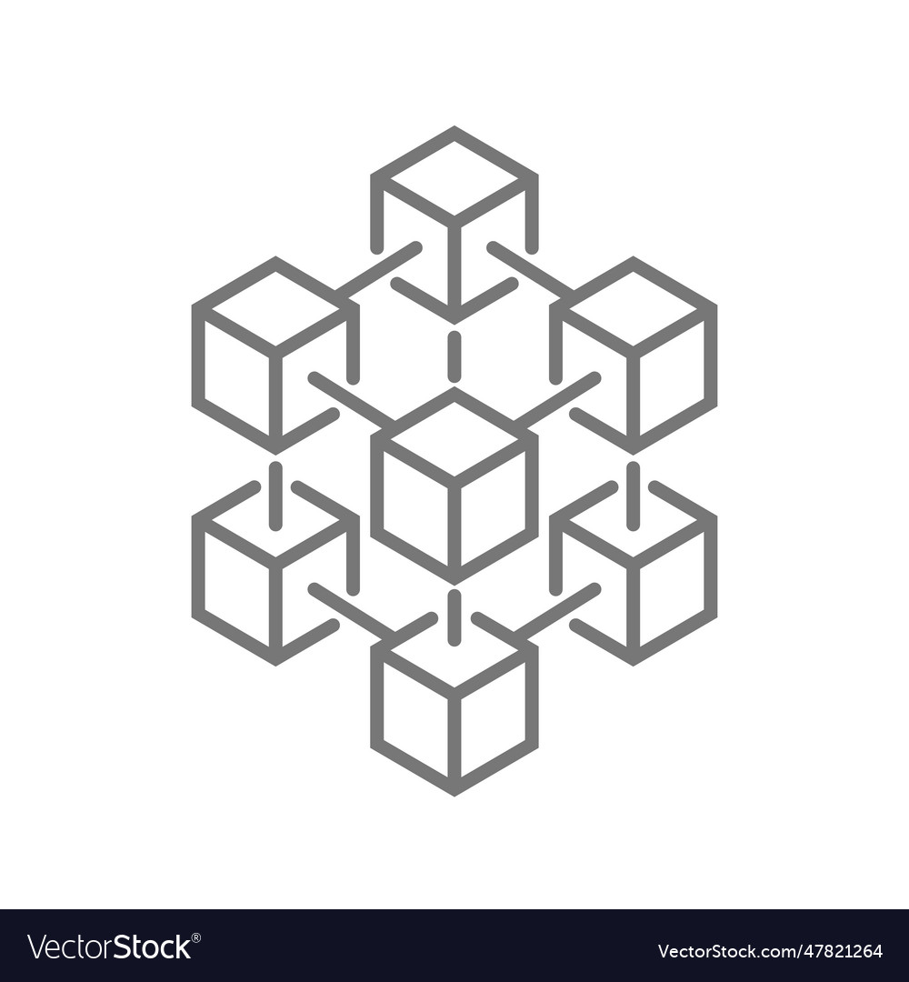 Geometric 3d object cube Royalty Free Vector Image