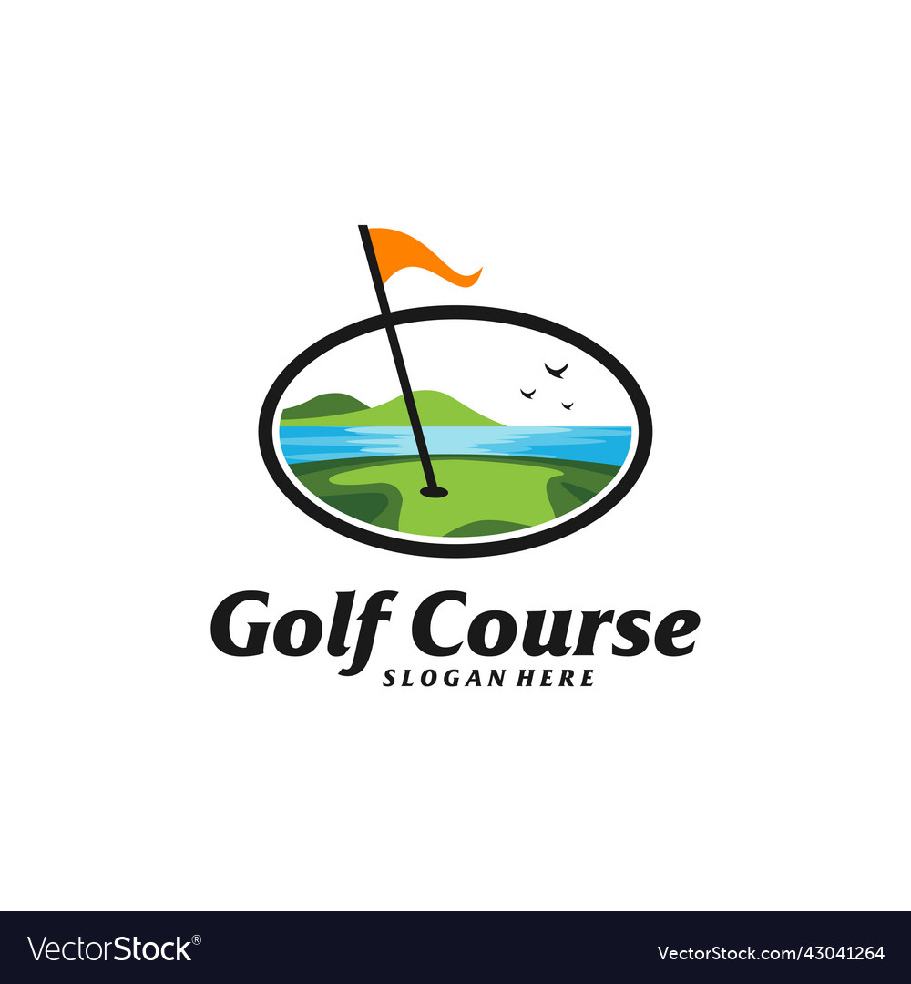 Golf course logo design template Royalty Free Vector Image