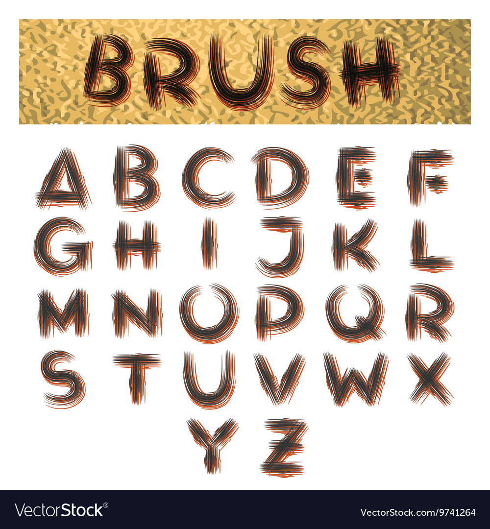 Handmade brush alphabet
