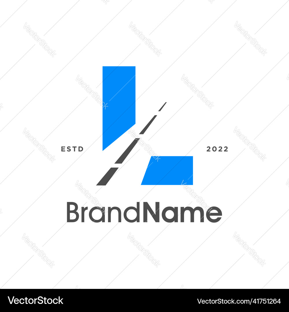 Initial l road Royalty Free Vector Image - VectorStock