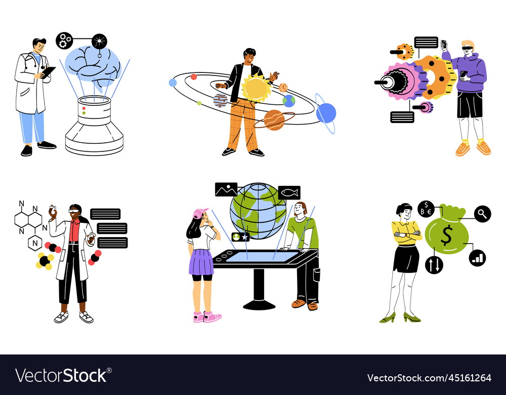 Interactive learning concept Royalty Free Vector Image