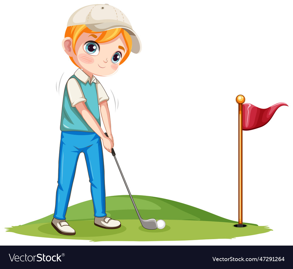 Isolated professional golfer cartoon character Vector Image