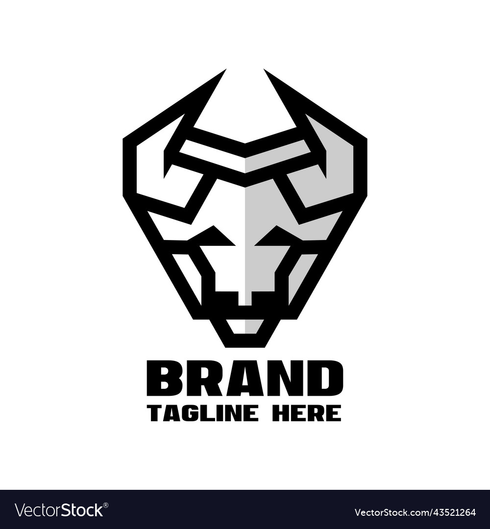 Modern bull head logo Royalty Free Vector Image