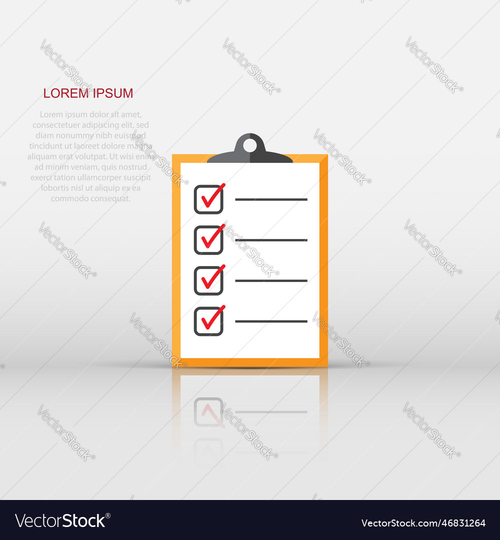 To do list icon in flat style checklist task