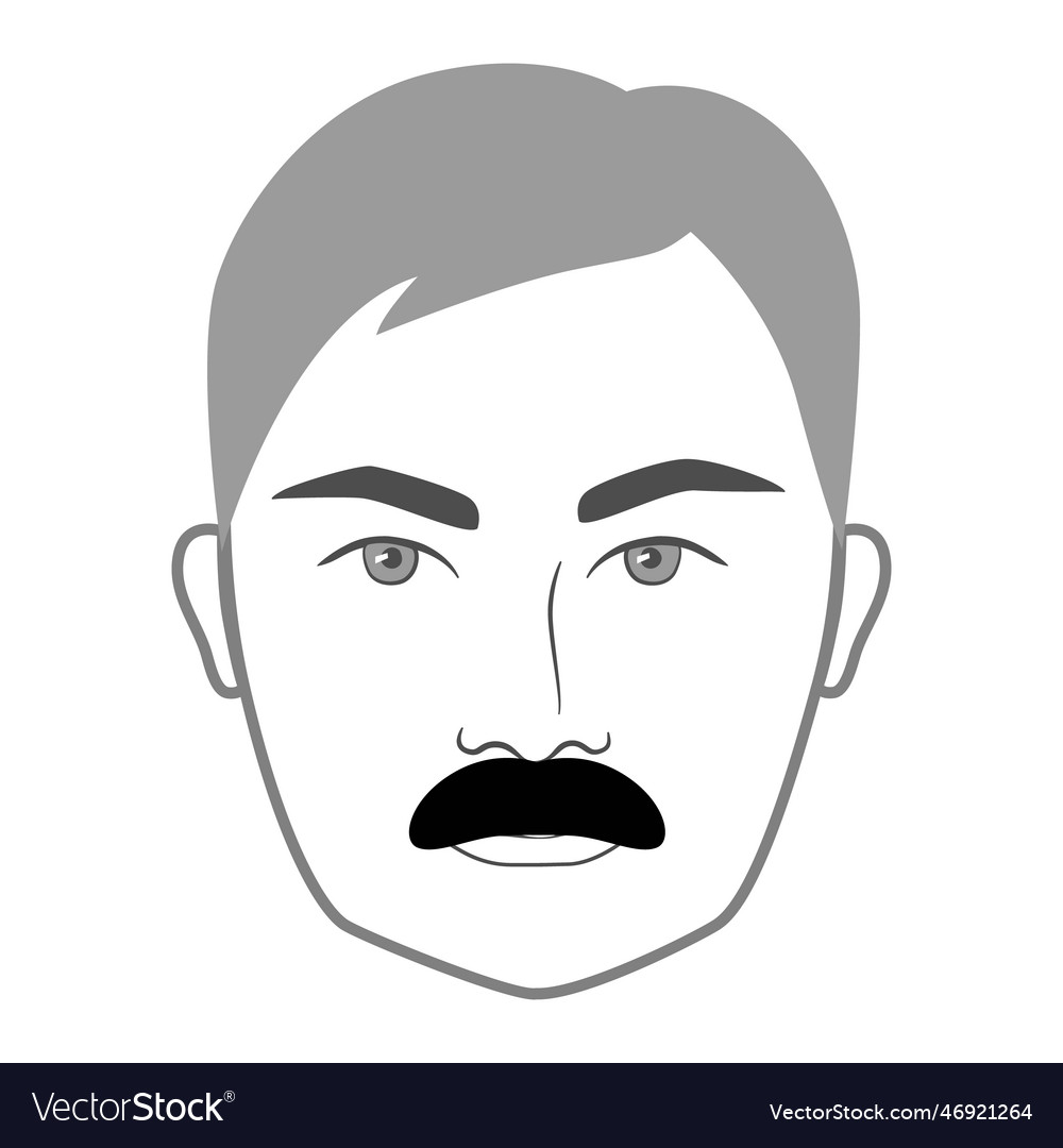 Walrus mustache beard style men face Royalty Free Vector