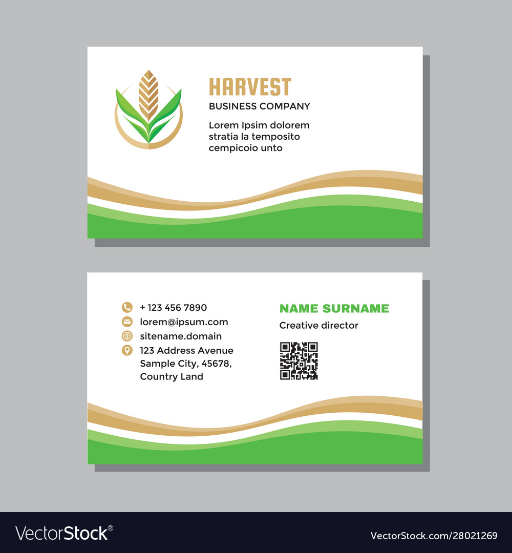 Business visit card template with logo - concept vector image Business visit card template with logo - concept