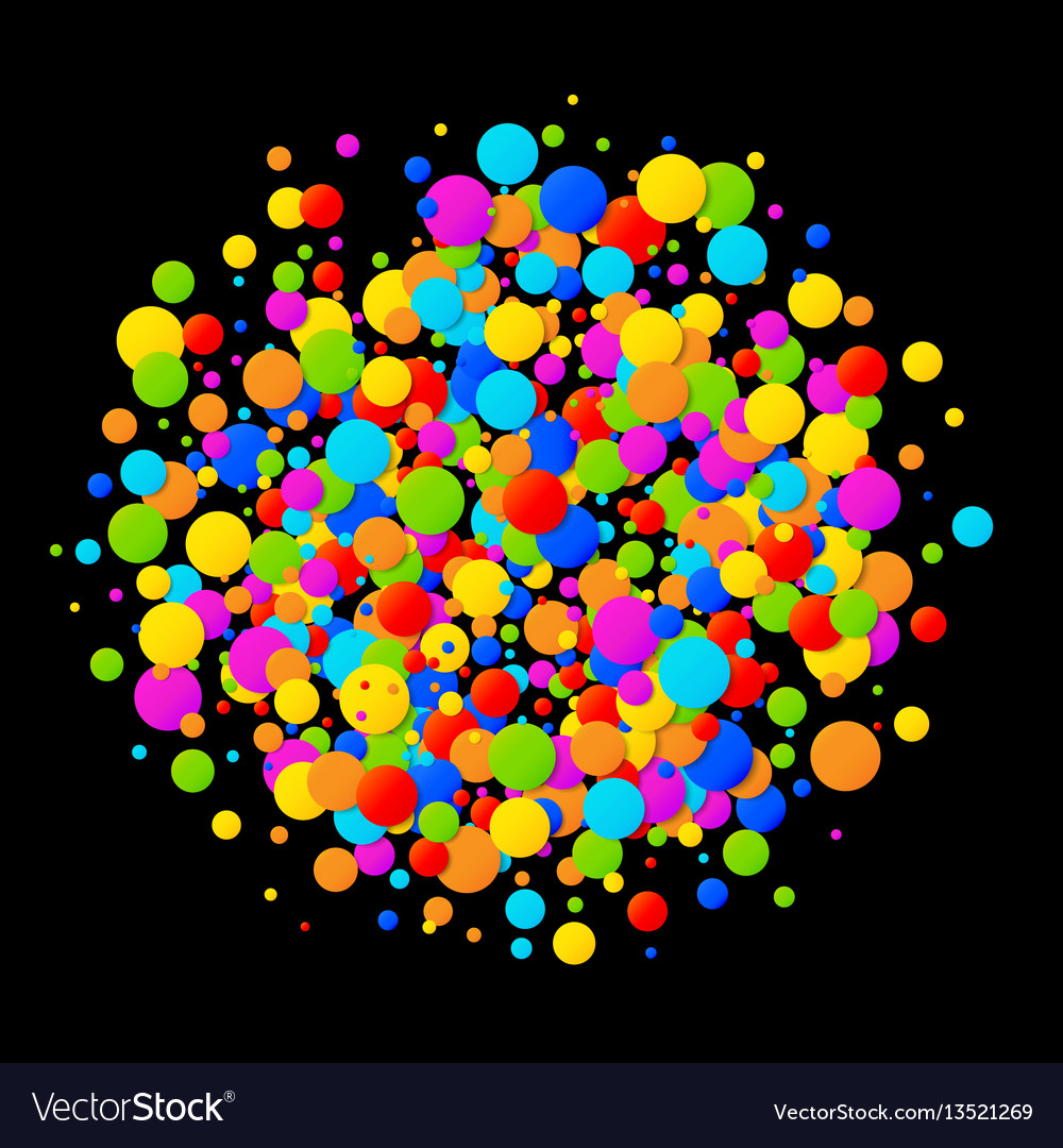 Colorful bright circle confetti round background Vector Image