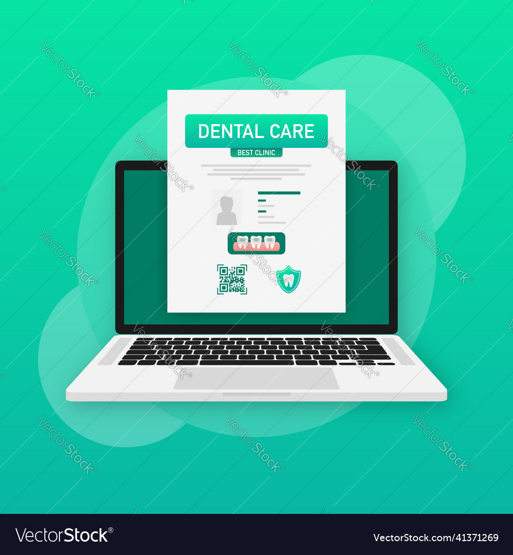 Dental care concept credit card icon Royalty Free Vector