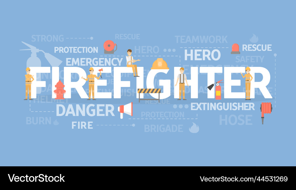 Firefighter concept Royalty Free Vector Image - VectorStock