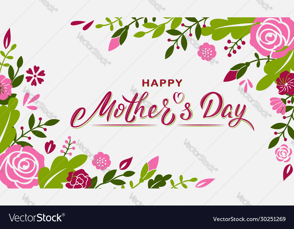 Happy mothers day hand lettering text Royalty Free Vector