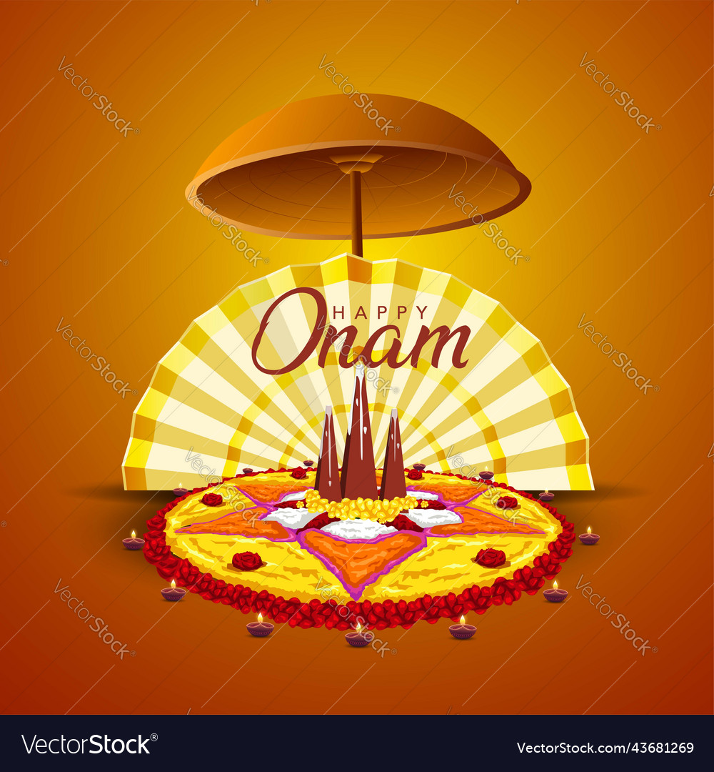 Happy onam kerala festival design Royalty Free Vector Image