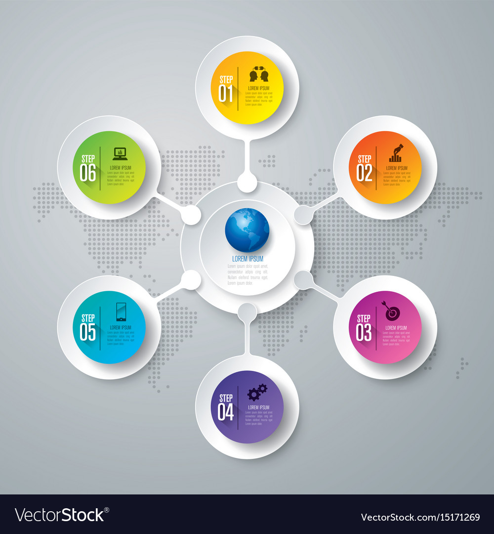 Infographics design with 6 options Royalty Free Vector Image