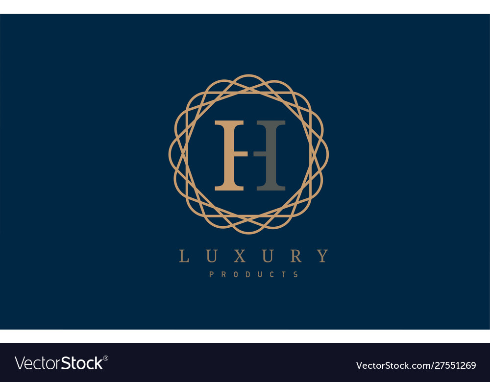 Luxury letter h logo alphabet for company Vector Image