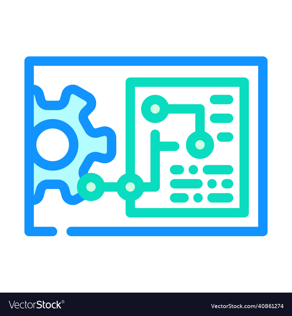 Engineering processing color icon Royalty Free Vector Image