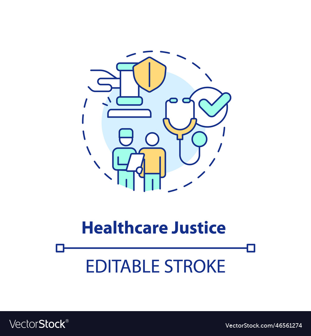 Healthcare justice concept icon Royalty Free Vector Image