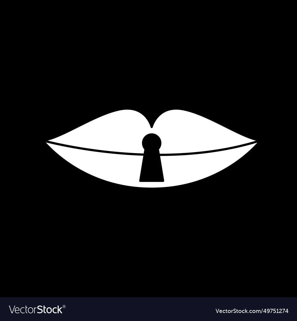 Lips lock icon logo image Royalty Free Vector Image