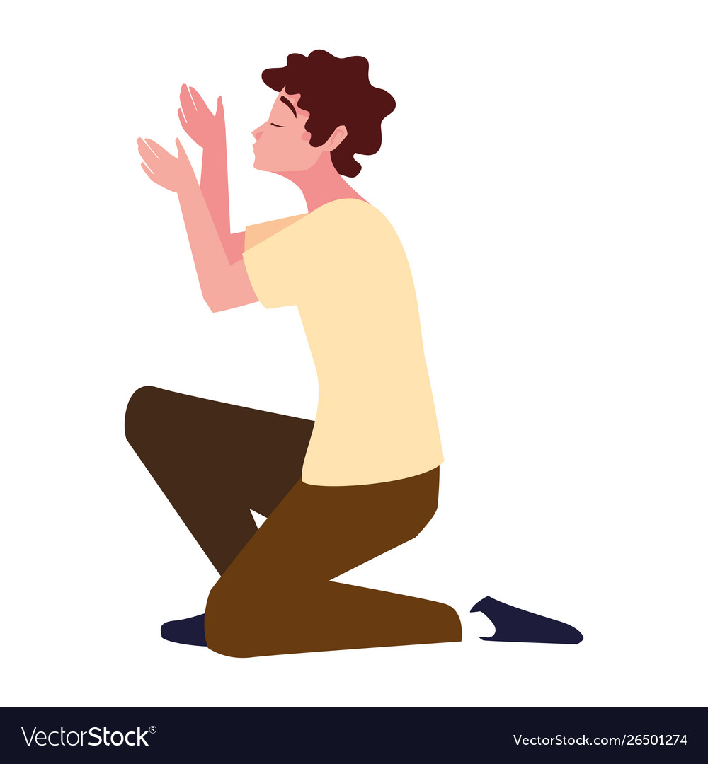 Man on his knee over white background Royalty Free Vector