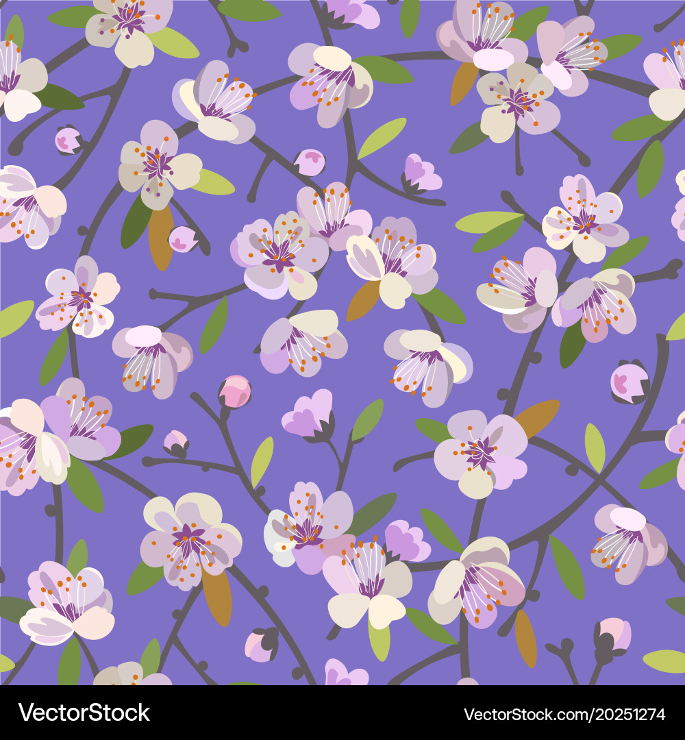 Seamless pattern with blooming apple branches Vector Image
