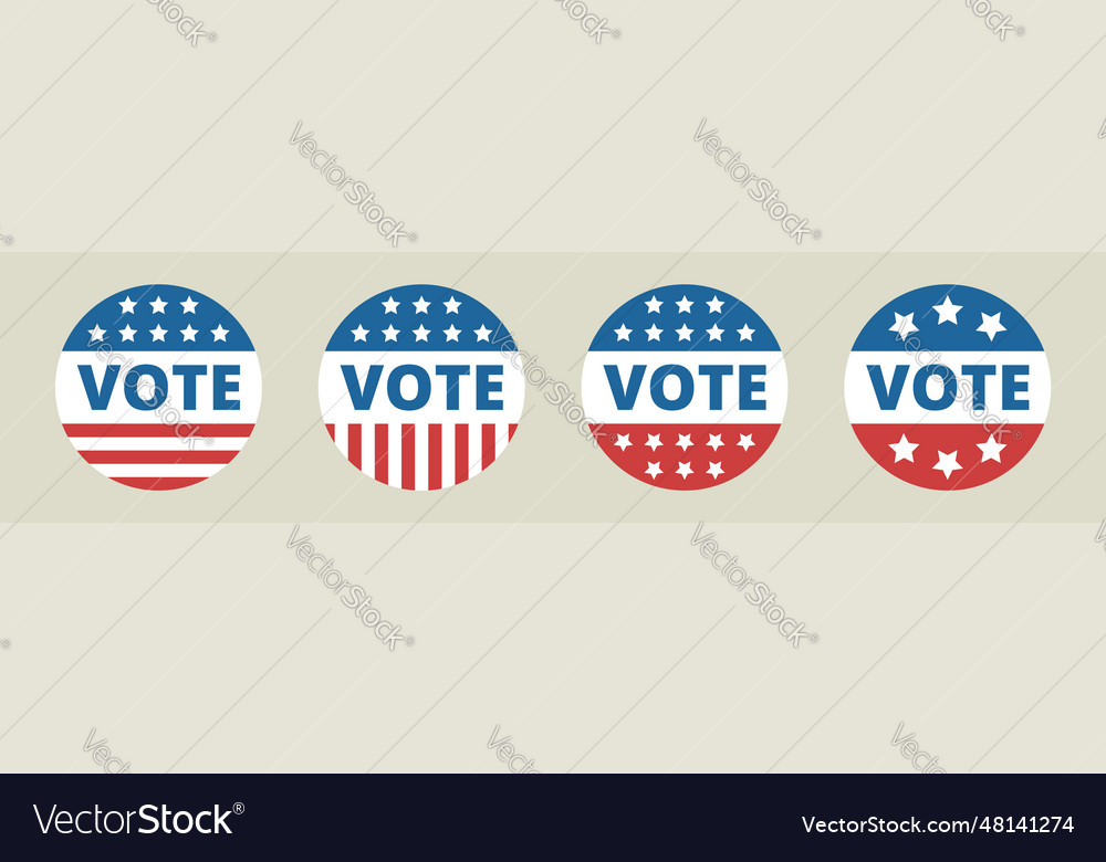 Vote badge set for usa election Royalty Free Vector Image