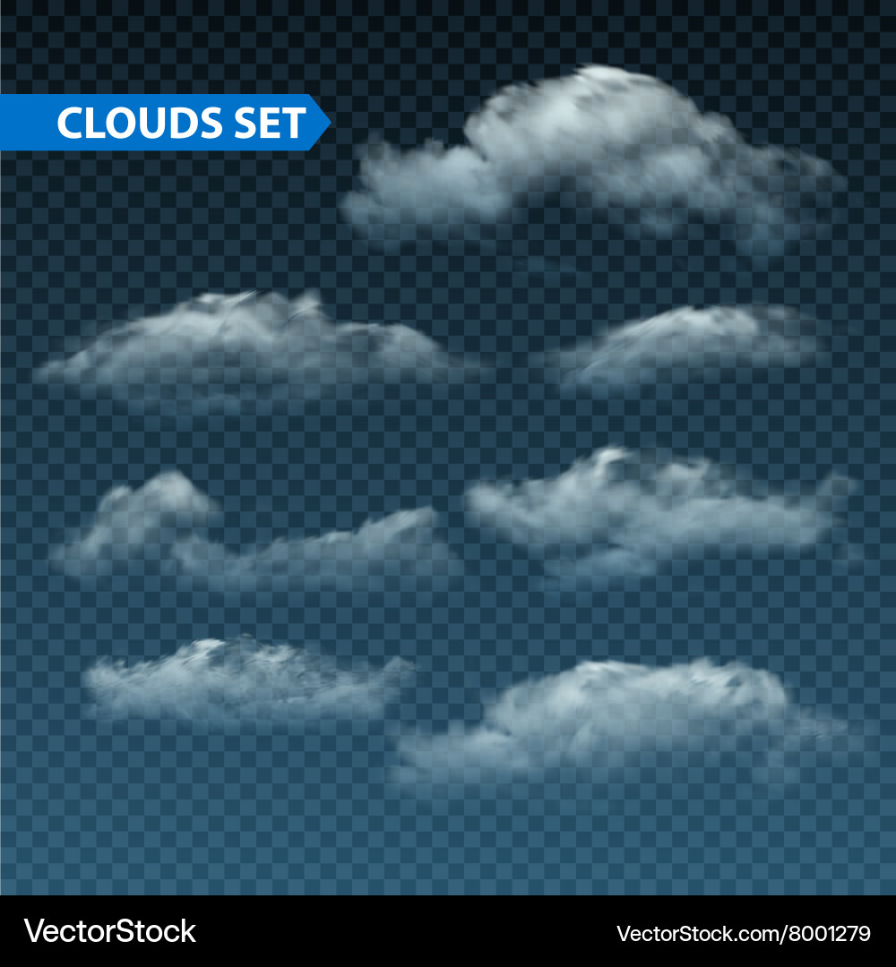 Collection of isolated realistic transparent Vector Image
