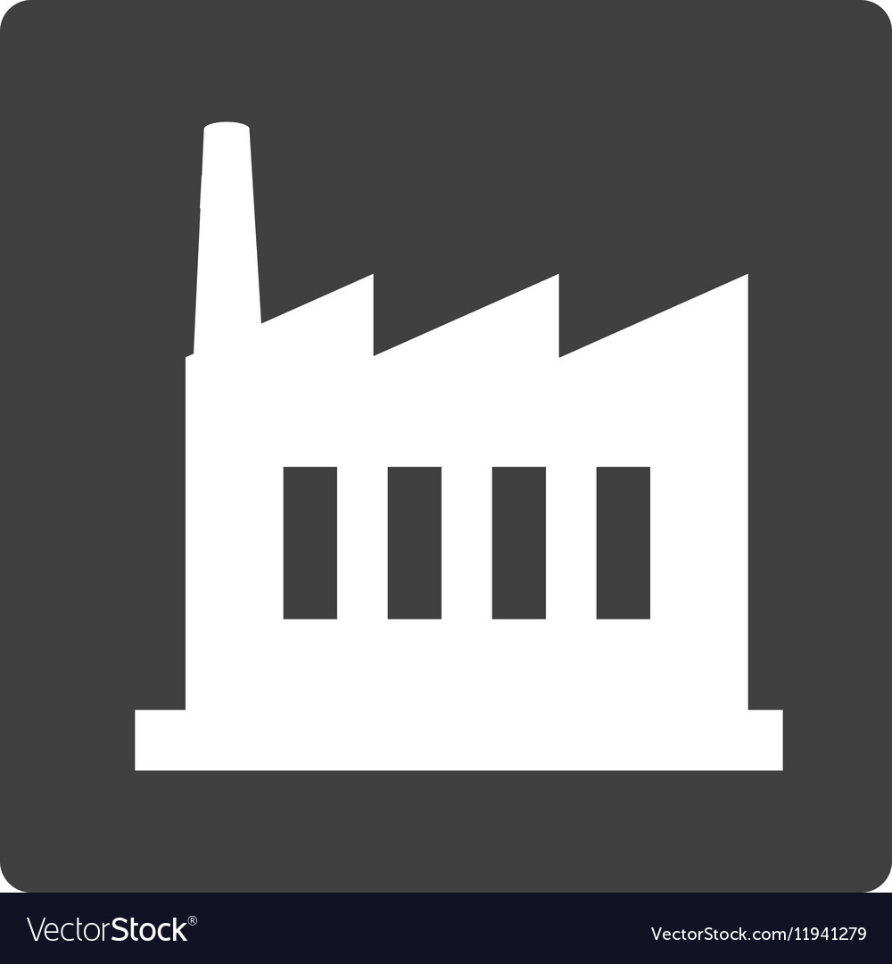 Factory building isolated icon Royalty Free Vector Image